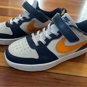 Nike Kids' White and Orange Sneakers court borough low recraft